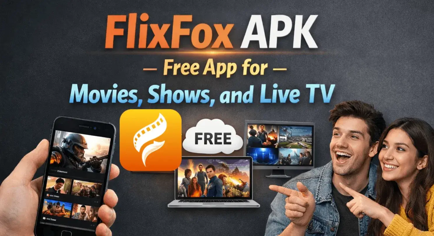 FlixFox app on Android showing Kingdom movie poster and Explore in Your Language section with Hindi, Tamil and Telugu options